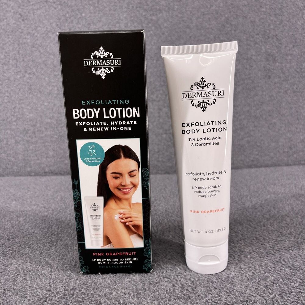 Dermasuri Exfoliating Body Lotion Grapefruit KP Scrub-reduce Bumpy Rough‎ Skin